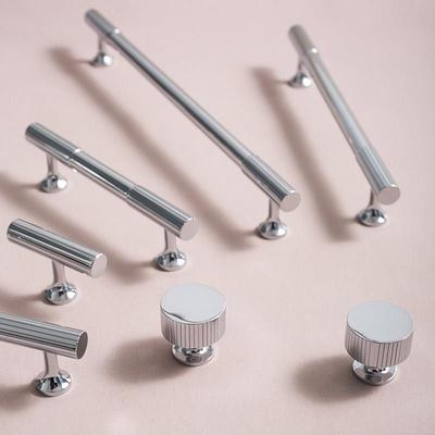 INDOORS意大利纯黄铜英式轻奢简约柜门把手橱柜衣柜门银色小拉手