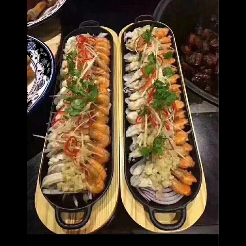 创意铸铁铁板烧韩式烤肉盘西餐牛排加厚铁板带鱼盘特色餐厅餐具