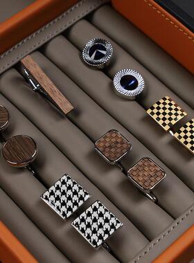 袖扣合集样板间衣帽间首饰男士衬衣胡桃木袖扣袖钉衣柜岛台配饰