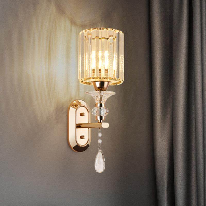 中山灯具简约现代轻奢水晶壁灯卧室床头灯壁灯楼梯过道客厅背景墙