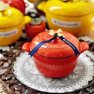 三夏黑底釉美味女王14㎝，铸铁搪瓷锅炖汤锅炖汤锅婴儿辅食锅通用