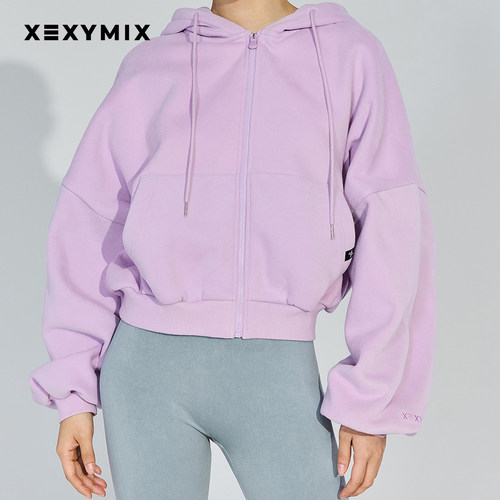 xexymix廓形拉绒连帽开衫