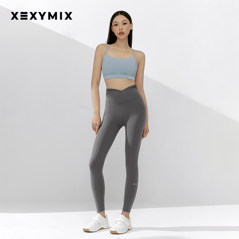 黑标300N腰部褶皱设计瑜伽裤