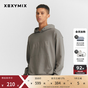 xexymix杰克茜男前胸LOGO连帽卫衣宽松套头春秋棉上衣FXTC2209G