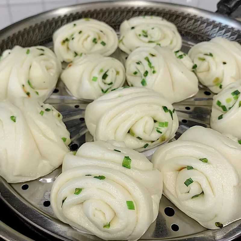 手工葱油花卷馒头即食健康早餐不加防腐剂早点速冻包子食品半成品