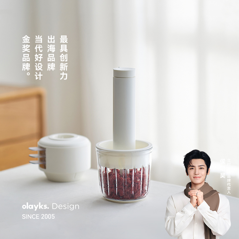 olayks立时绞肉机家用佐料机多功能小型电动搅拌机辅食备餐料理机