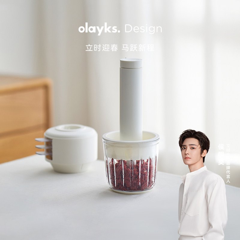 olayks立时绞肉机家用佐料机多功能小型电动搅拌机辅食备餐料理机