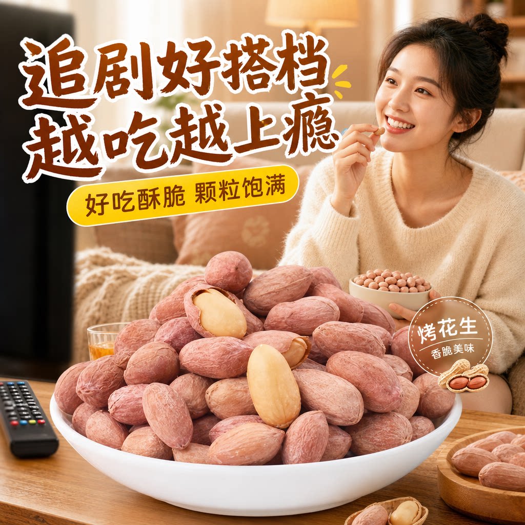 尚恰脱油五香烤花生新货下酒图片