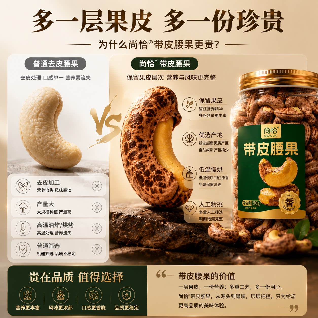 特大颗粒原味紫皮腰果仁图片