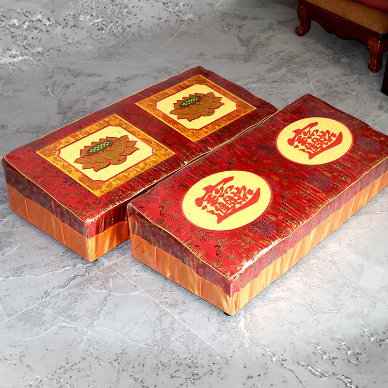 莲花拜垫两人位长拜垫寺院实木拜佛垫三人位跪拜垫拜凳磕头跪垫