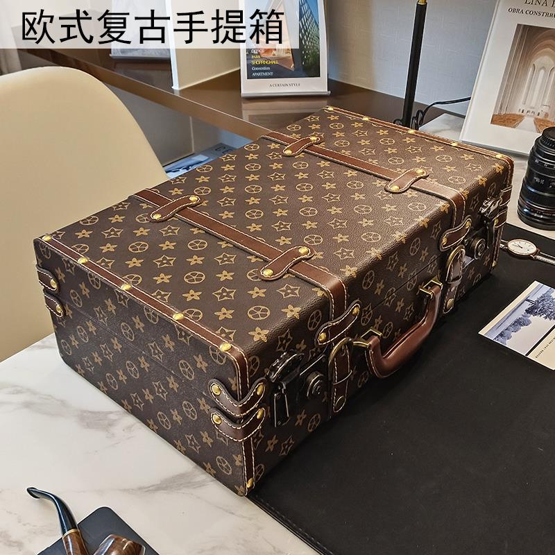 覆古手提箱收纳箱收纳箱木箱摄影装饰道具陈列潮流旅行箱老式皮箱