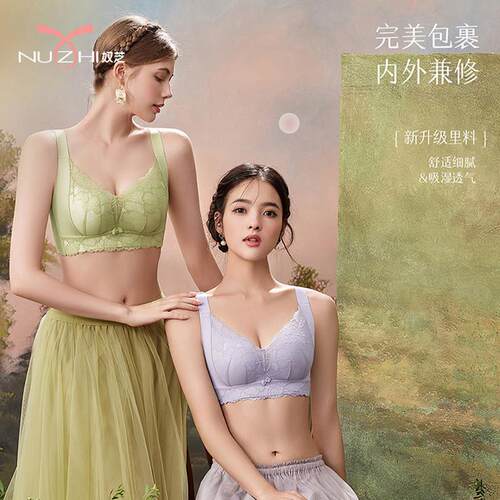 奴芝9322大胸显小薄C杯无钢圈聚拢胸罩罩收副乳调整型防下垂内衣