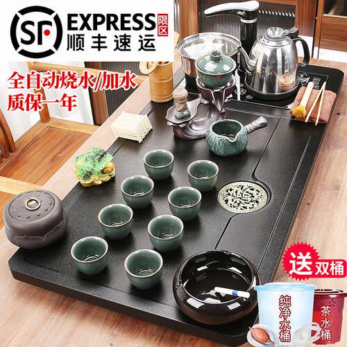 德化功夫茶具套装家用全自动烧水壶茶盘一体整套茶壶茶杯茶台送礼