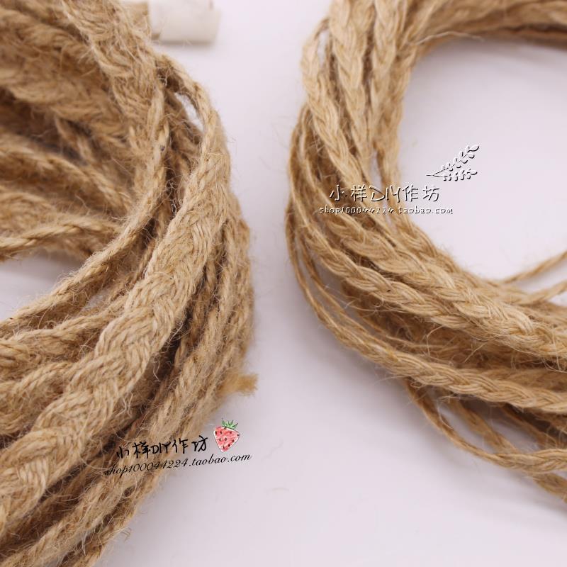 工艺小辫子手工DIY麻绳黄麻麻花边编织装饰包带绳子材料
