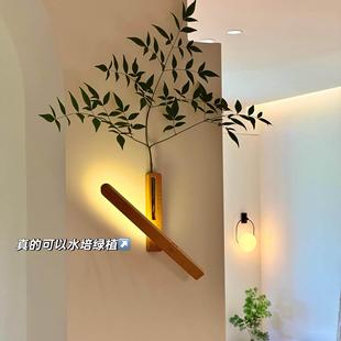创意led花器壁灯免接线客厅墙面装饰灯卧室床头灯磁吸充电小夜灯