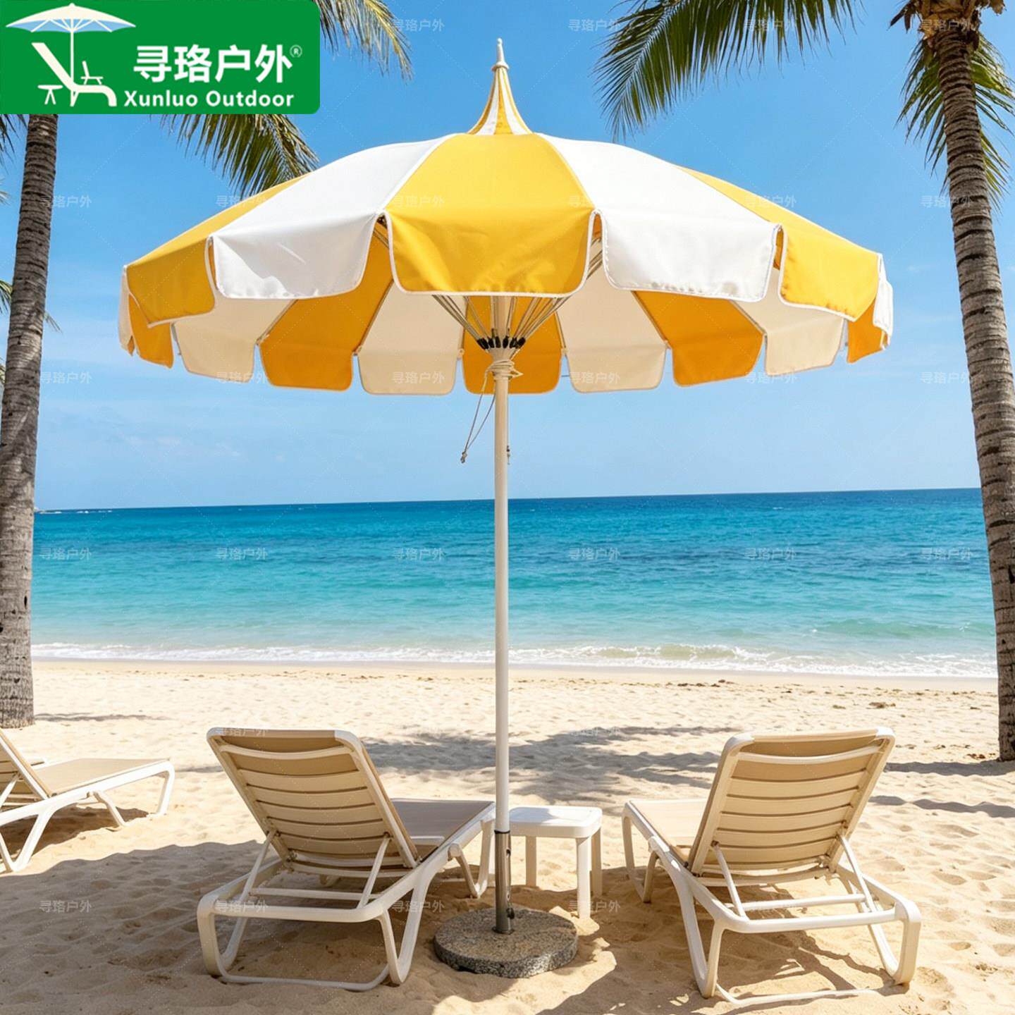 宝塔伞中柱伞网红民宿遮阳伞流苏伞欧式尖顶沙滩伞圆形户外遮阳伞