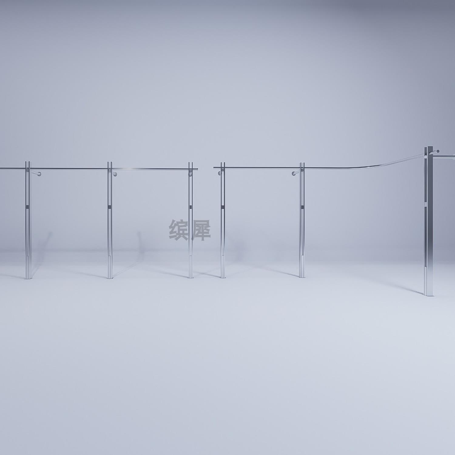 服装店展示架上墙不锈钢货架女装店陈列架简约挂衣架侧挂展架定制