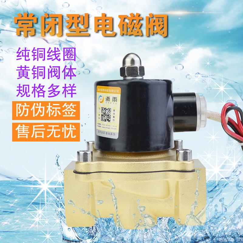 .电磁阀4分常闭220V水控制开关阀12v直流6分1寸2寸气阀24v电子阀