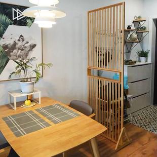客厅屏风隔断入户玄关现代简约办公室折叠卧室屏风移动竹 实木日式