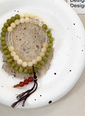 【抹茶奶皮子冰糖葫芦】一味良方原创绿色手工个性串珠手链手串