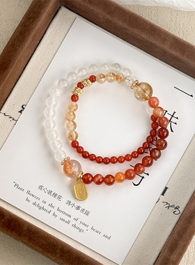 【衔雪叠锦】一味良方原创手工新年红色手串百搭水晶手链男女生