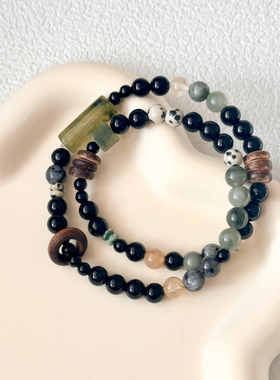 【林序秋】时尚男女款黑玛瑙串珠手链小众原创设计情侣手串