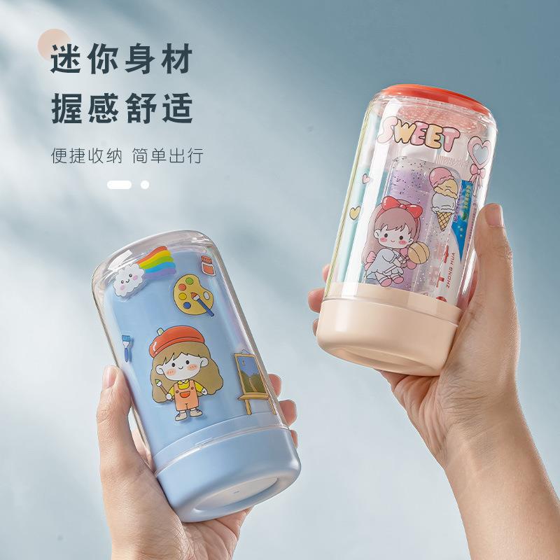 旅行洗漱套装分装瓶旅游便携漱口杯干湿分离迷你洗漱杯牙膏牙刷杯