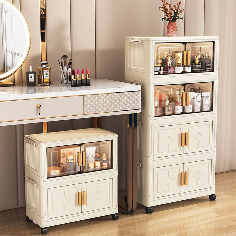 免安装收纳柜折叠衣柜多层储物柜家用卧室厨房整理柜床头柜带轮柜