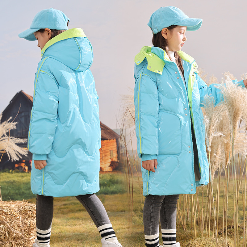 儿童羽绒服免洗冬季上衣纯色外套