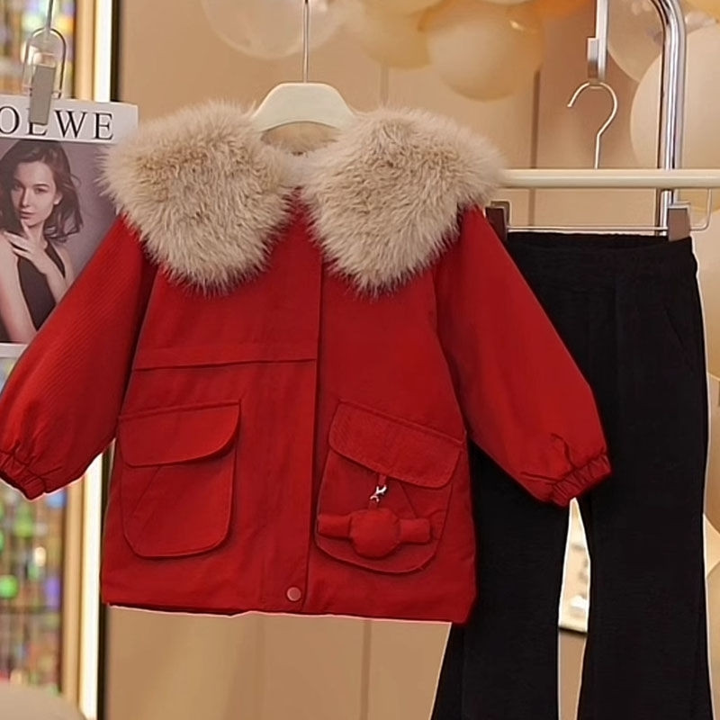 儿童冬季女孩洋气时髦派克服外套