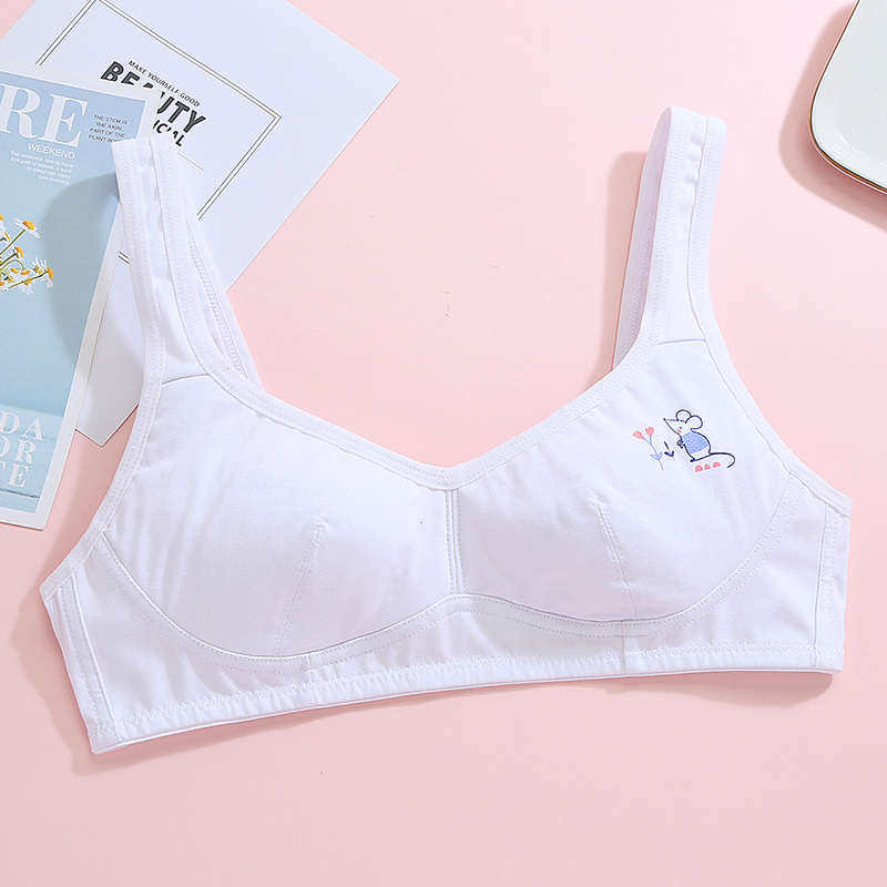 思琪拉斐少女文胸无钢圈青春期内衣女初中生中学生女生排扣胸罩新