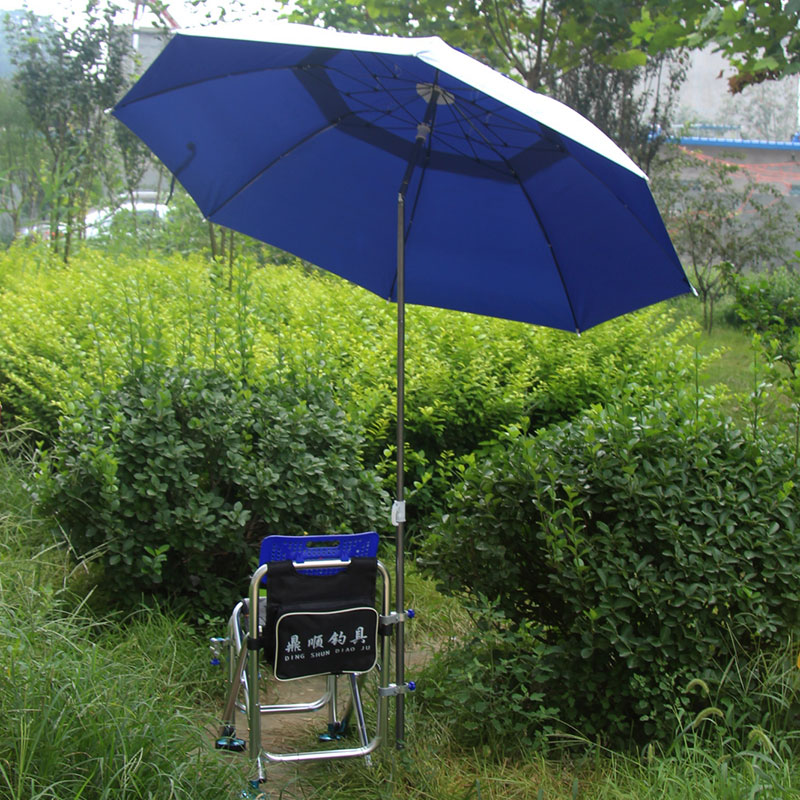 热销短节万向双层钓鱼伞大钓伞台钓渔伞三折叠防风晒雨伞遮阳加厚