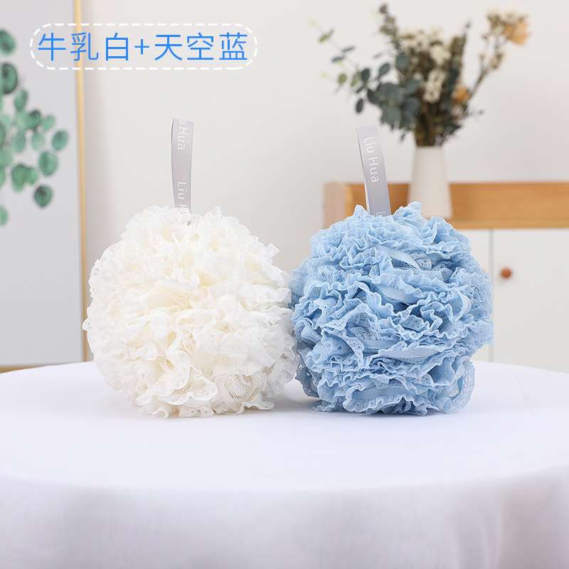 厂家 大号高档不散柔软蕾丝花边洗澡柔软沐浴花浴球沐浴球