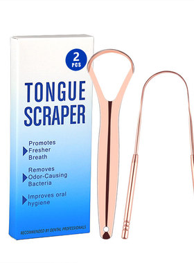 Boxed stainless steel tongue scraper tongue cleaner