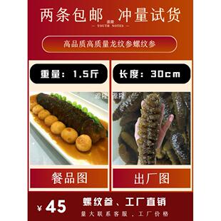 即食海参大海参野生海参大乌参水发厚肉螺纹参食品佛跳墙 1条包邮