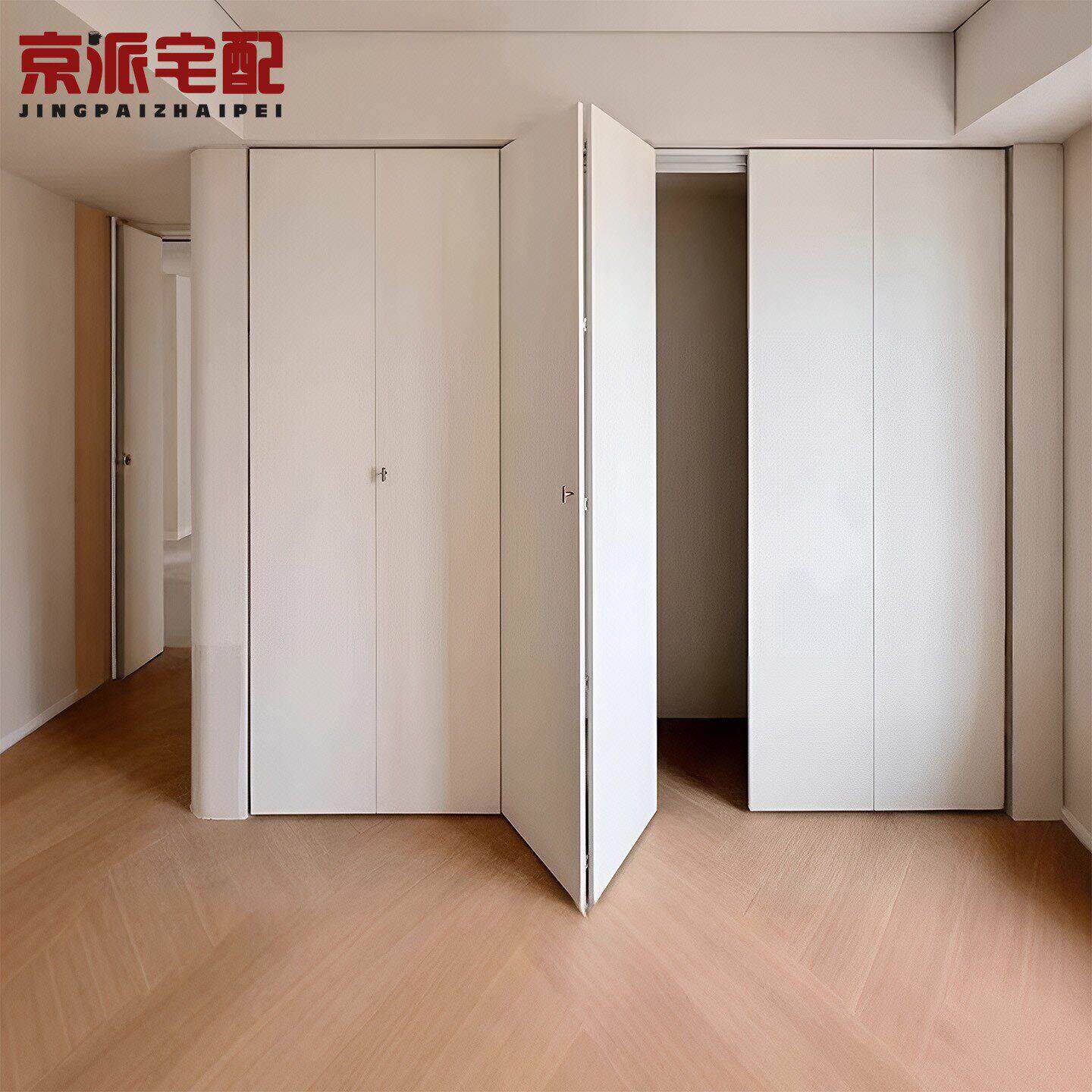 衣柜折叠门步入式衣柜门无下轨移门开放式隔断门壁橱门卧室折叠门
