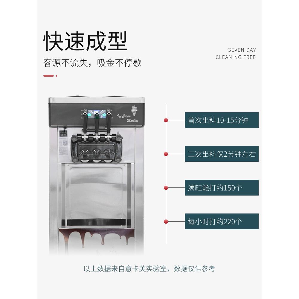意卡芙冰淇淋机商用全自动三色雪糕机甜筒机台式立式冰激凌机