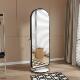 家用覆古实木全身镜可移动旋转不锈钢全身镜收纳杂志架落地镜子