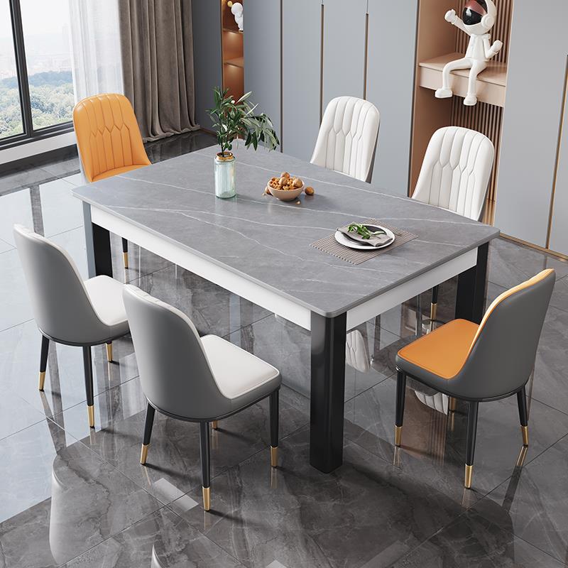 岩板餐桌椅组合加厚现代简约家用小户型长方形实木轻奢客厅西餐桌