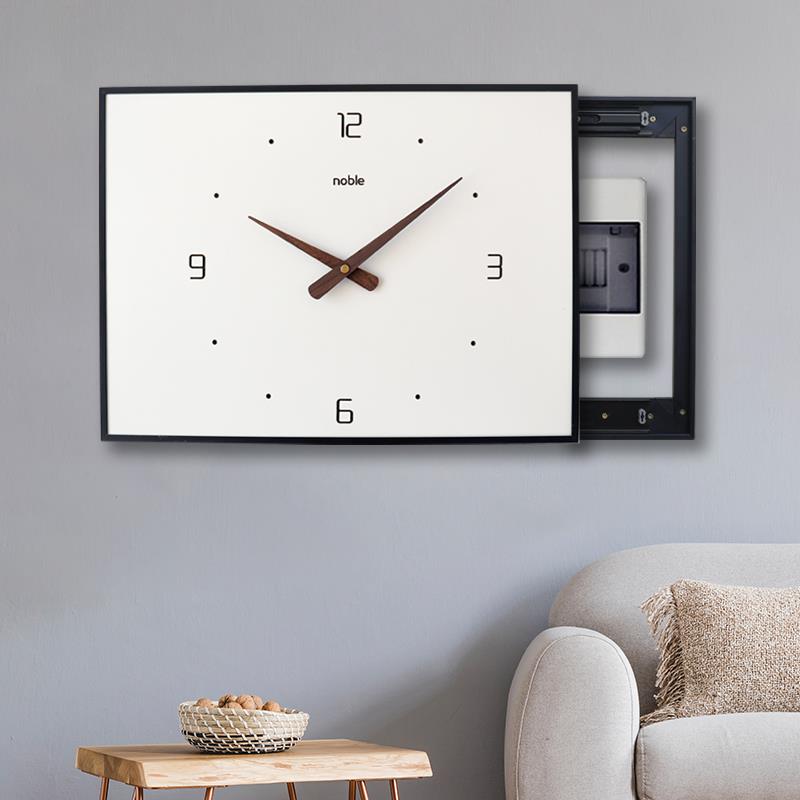 简约现代电表箱装饰画 画挂钟电闸配电盒空气开 关电箱遮挡钟表免