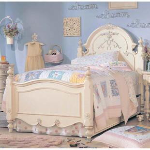 法式实木大床1.2女生卧室双人小户型单人床一米二儿童公主女孩床