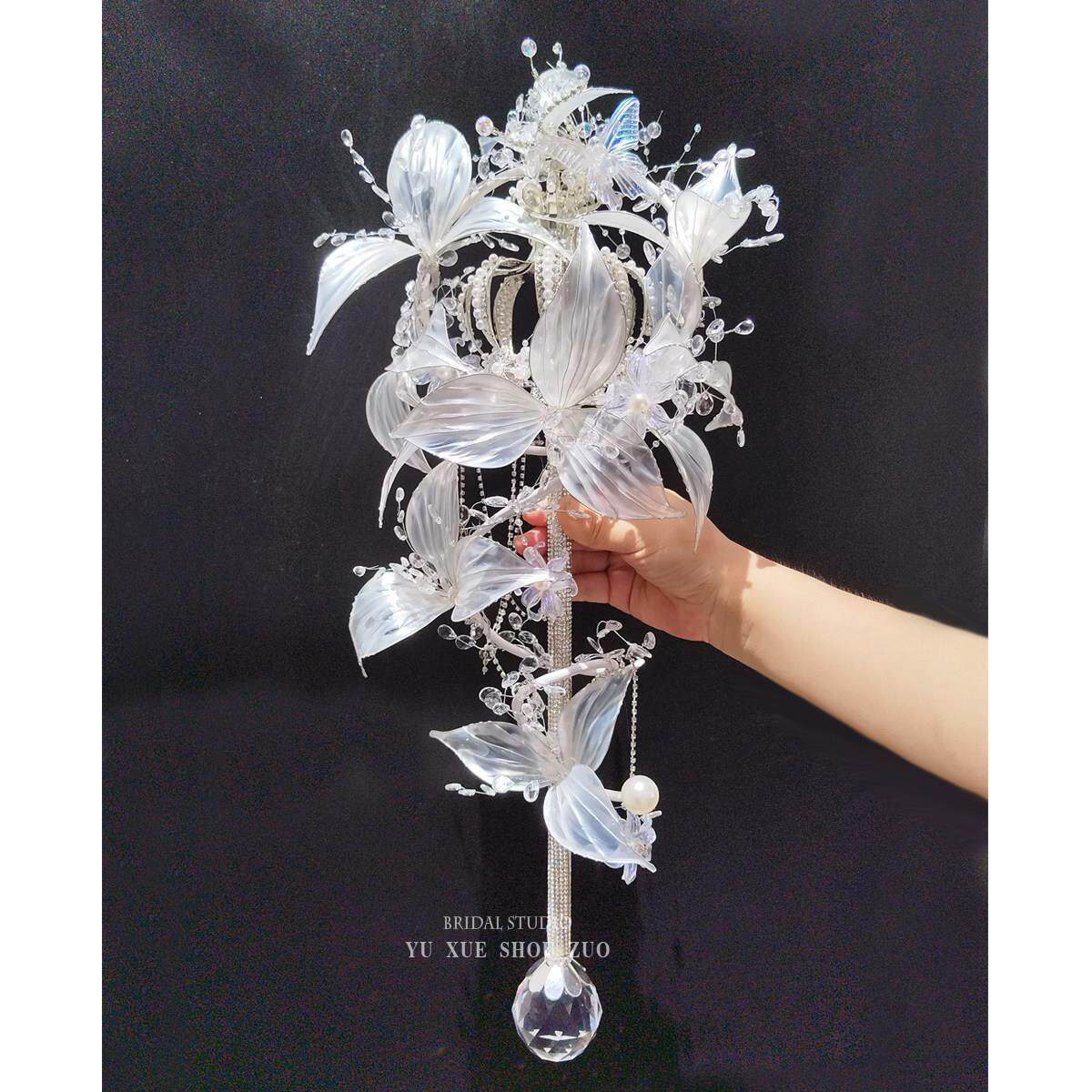 新款马蹄莲结婚女神权杖diy材料包新娘捧花闺蜜结婚礼物手工权杖