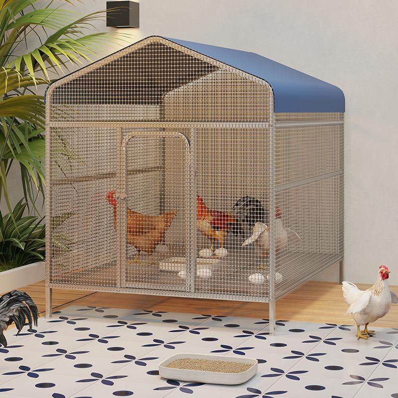 大号鸡笼子防雨遮雨棚家用室外加粗加密铁丝网跑道隧道鸭笼子狗笼