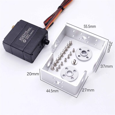 RDS3115 15kg大扭矩力标准双轴数字数码舵机器人机械臂180度270度