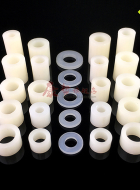 1000只 ABS塑料垫圈圆体隔离柱间隔柱圆孔套管尼龙垫柱片M4垫高柱