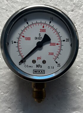 径向耐震压力表0-25mpa油压3500psi液压站测量表注塑机配件充油表