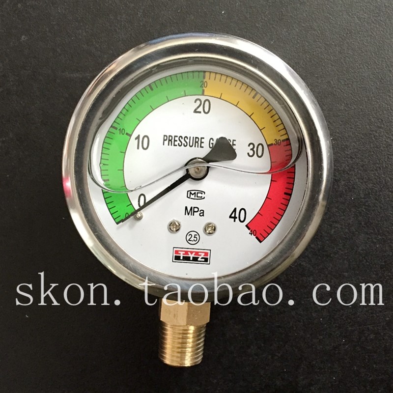 0-30MPA注塑机配件压力表0-40MPA耐震ZG1/4PT螺纹油压机压力表