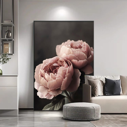 客厅装饰画高级感牡丹花
