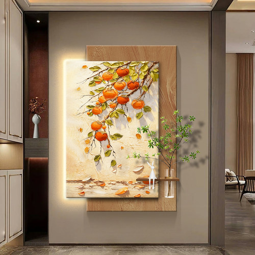 沙发背景墙装饰画玄关灯画