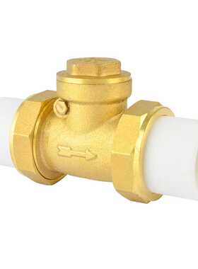 PPR热熔止回阀黄铜卧式止回阀4分 6分1寸双内丝水管配件单向阀